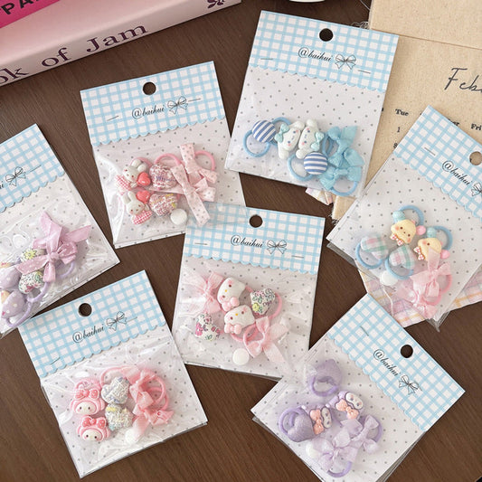 MyKids-USA® Collection of 6 Pieces Cartoon Hair Ties