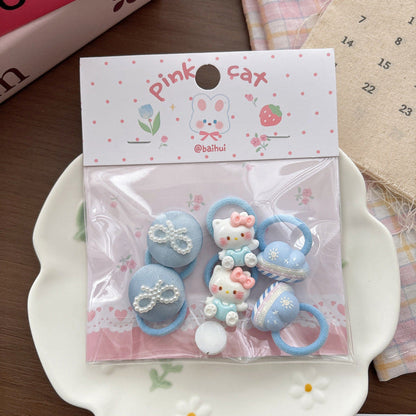 MyKids-USA® Collection of 6 Pieces Cartoon Hair Ties