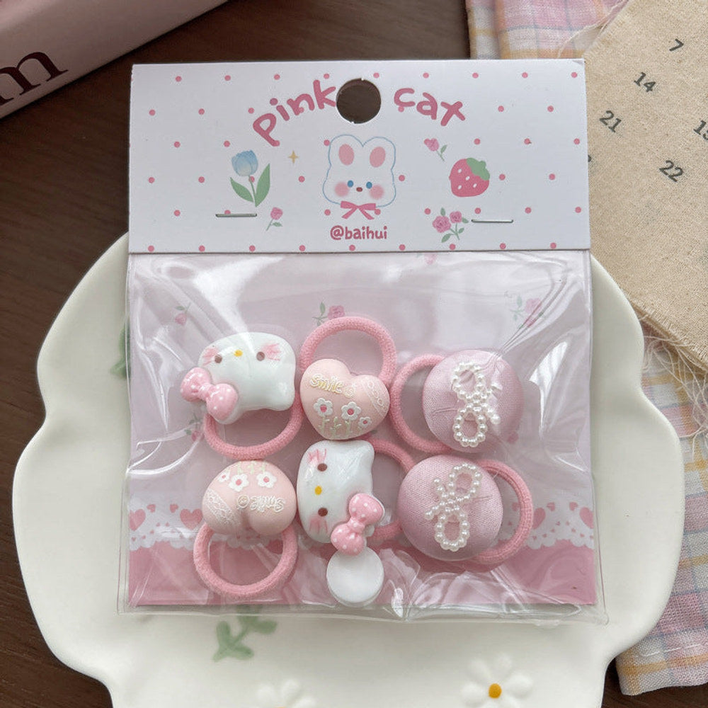 MyKids-USA® Collection of 6 Pieces Cartoon Hair Ties