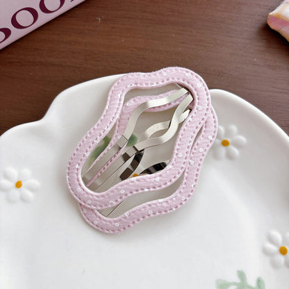 MyKids-USA® Collection of 2 Pieces Plaid Hollow-out Hair Clips
