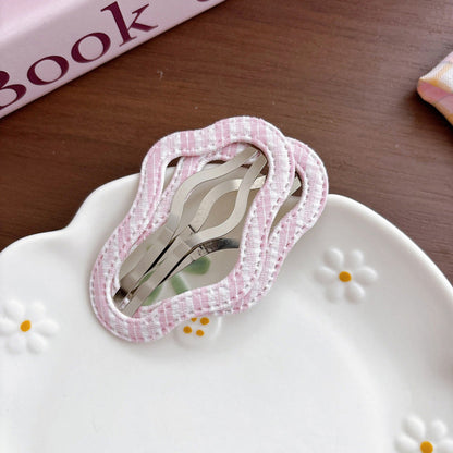 MyKids-USA® Collection of 2 Pieces Plaid Hollow-out Hair Clips