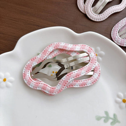 MyKids-USA® Collection of 2 Pieces Plaid Hollow-out Hair Clips