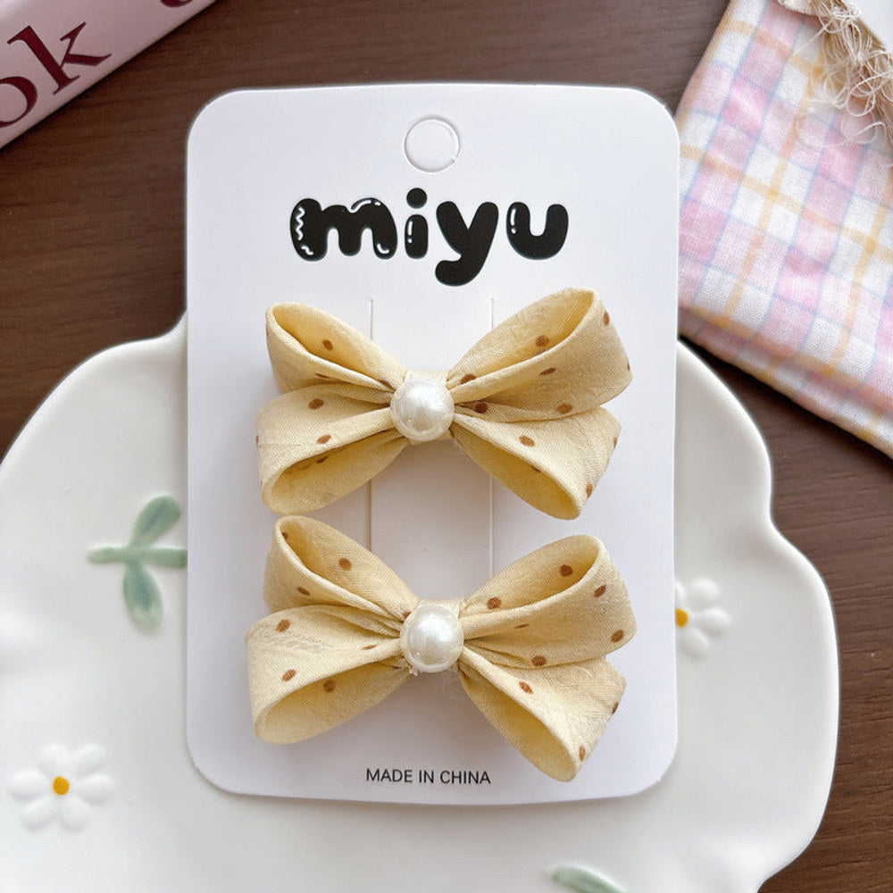 MyKids-USA® Collection of Beaded Butterfly-bows Hair Clips