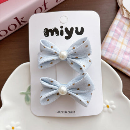 MyKids-USA® Collection of Beaded Butterfly-bows Hair Clips