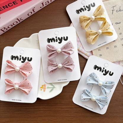 MyKids-USA® Collection of Beaded Butterfly-bows Hair Clips