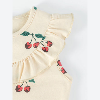 MyKids-USA® Cherry Pattern Sleeveless Dress for Stylish Girls