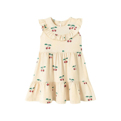 MyKids-USA® Cherry Pattern Sleeveless Dress for Stylish Girls