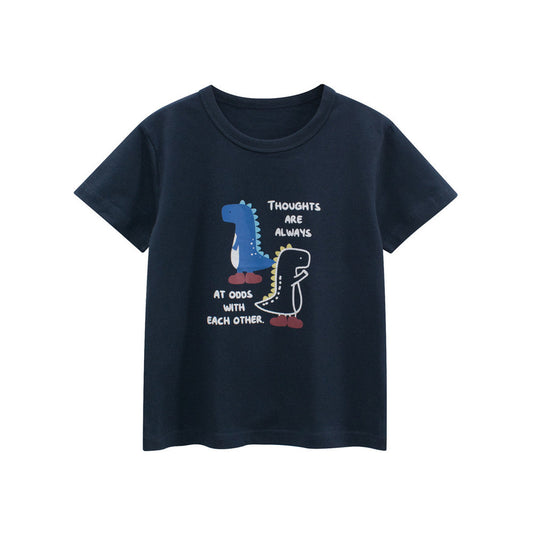 MyKids-USA® Boys’ Letters and Cartoon Pattern T-shirt in European and American Style