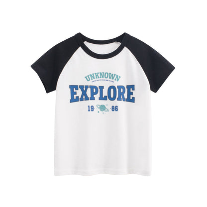 MyKids-USA® Boys’ Letters Pattern T-shirt in European and American Style
