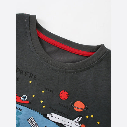 MyKids-USA® Boys’ Cartoon and Letters Pattern T-shirt