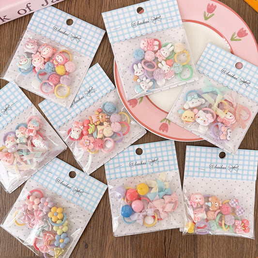 MyKids-USA® Collection of 10 Pieces Cartoon Hair Ties