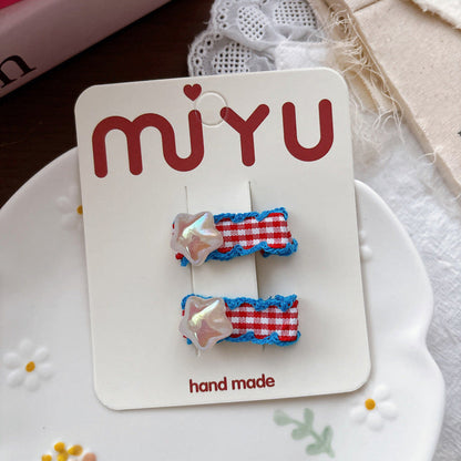MyKids-USA® Collection of Plaid Hair Clips