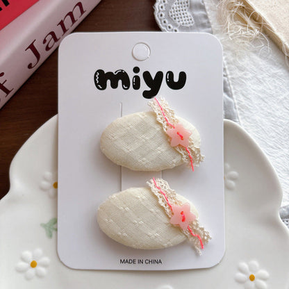 MyKids-USA® Collection of Flowers Embroidered Hair Clips