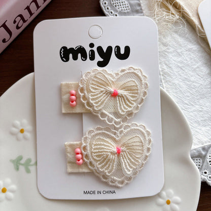 MyKids-USA® Collection of Flowers Embroidered Hair Clips