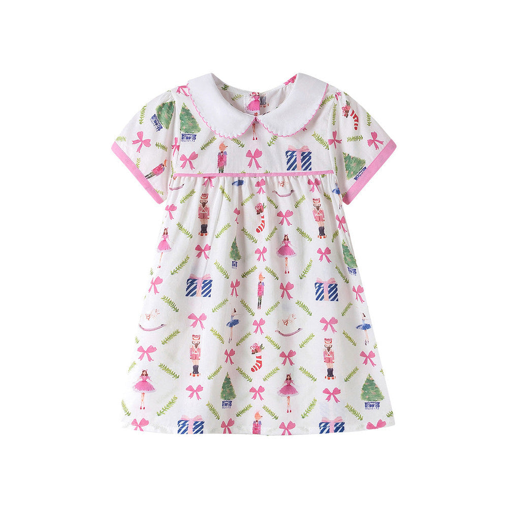 MyKids-USA® Summer Arrival Cartoon Pattern Short Sleeves Dress for Stylish Girls