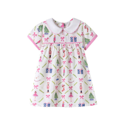 MyKids-USA® Summer Arrival Cartoon Pattern Short Sleeves Dress for Stylish Girls