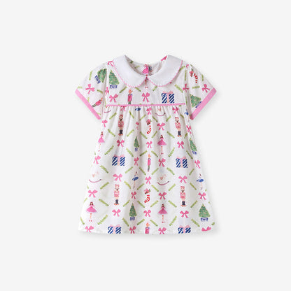 MyKids-USA® Summer Arrival Cartoon Pattern Short Sleeves Dress for Stylish Girls