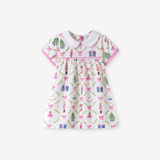 MyKids-USA® Cartoon Pattern Short Sleeves Dress for Stylish Girls