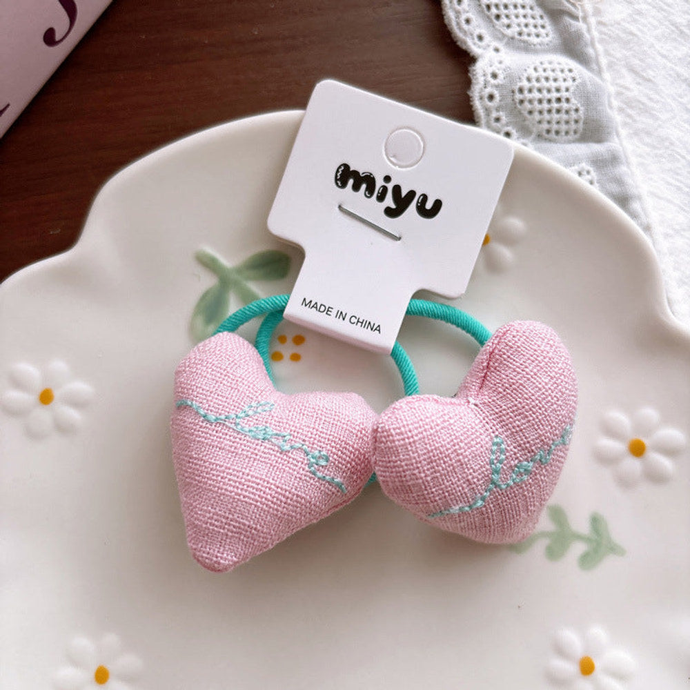 MyKids-USA® Collection of Pink Shaped Hair Clips or Hair Ties