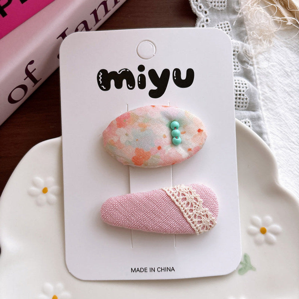 MyKids-USA® Collection of Pink Shaped Hair Clips or Hair Ties