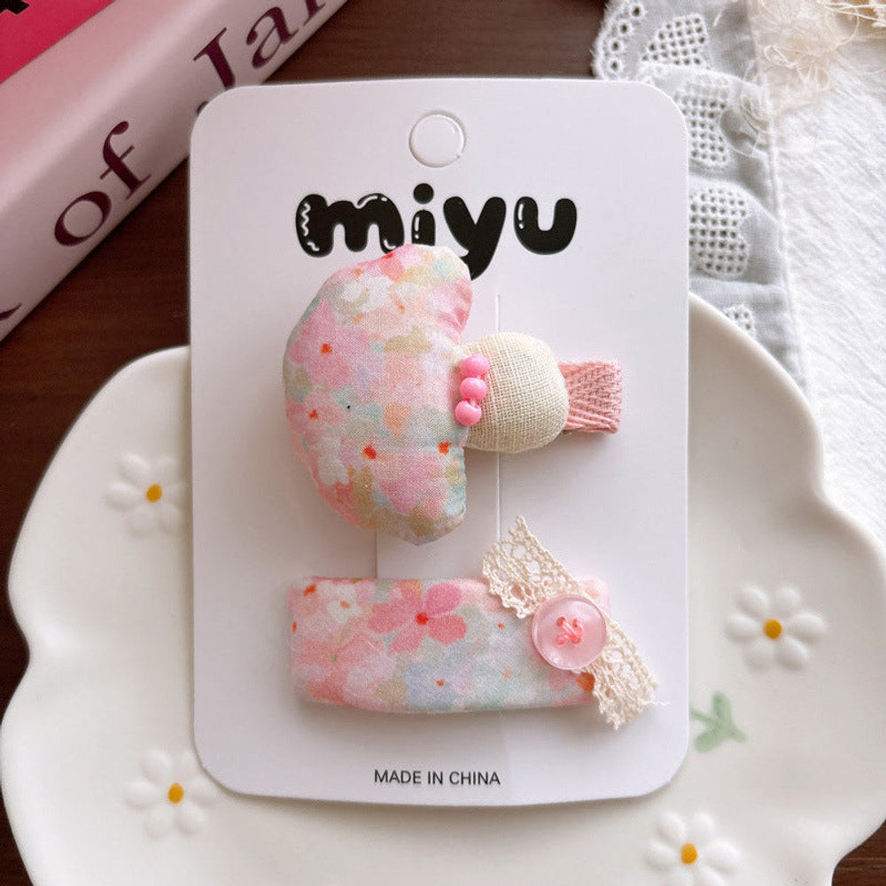 MyKids-USA® Collection of Pink Shaped Hair Clips or Hair Ties