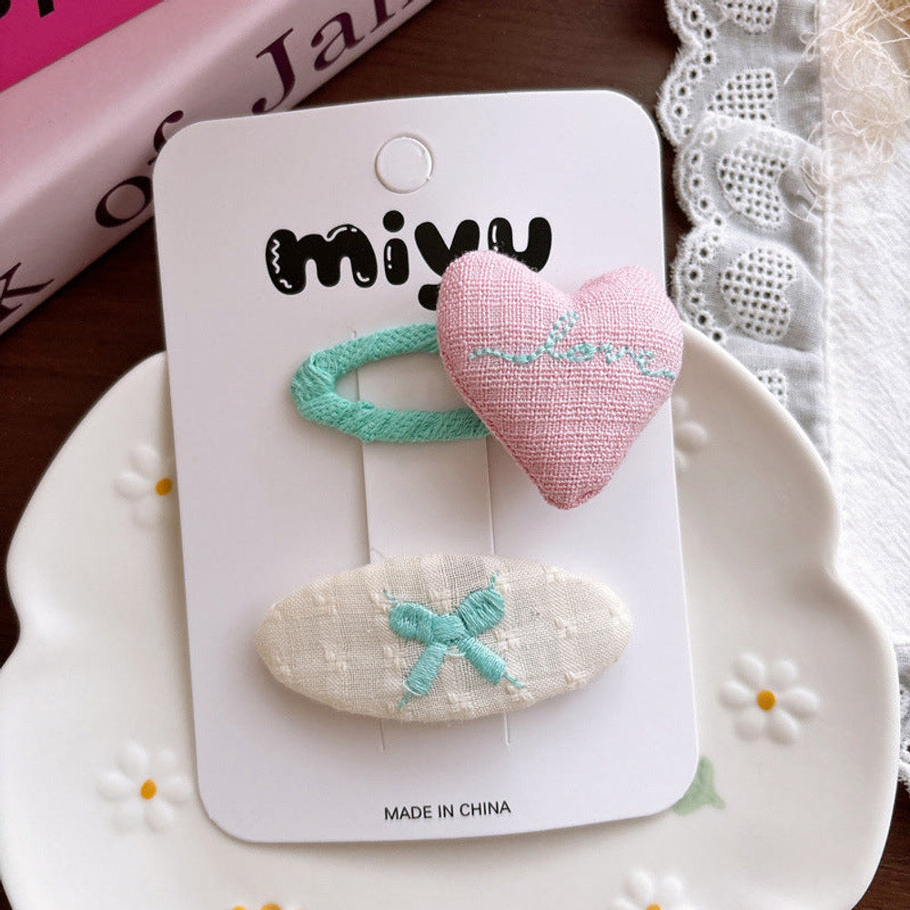 MyKids-USA® Collection of Pink Shaped Hair Clips or Hair Ties