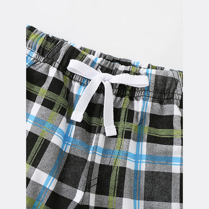 MyKids-USA® Summer Baby Kids Boys Short Sleeves Cars Pattern T-shirt and Plaid Shorts Clothing Set