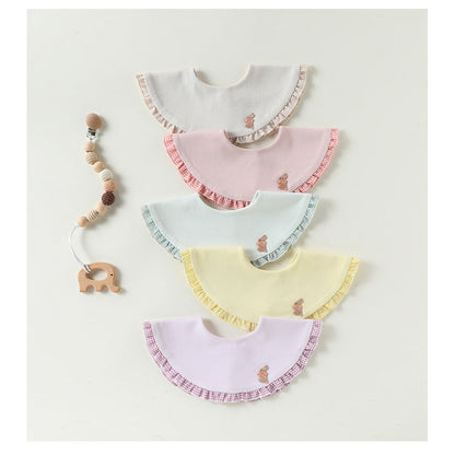 MyKids-USA® Adorable Ruffle Plaid Pattern Snap-on Bib