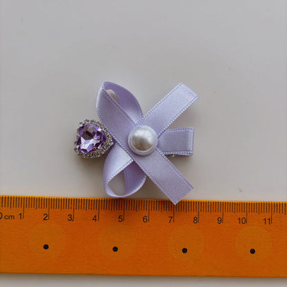 MyKids-USA® Collection of 2 Beaded Butterfly-bow Hair Clips or 1 Hair Ties