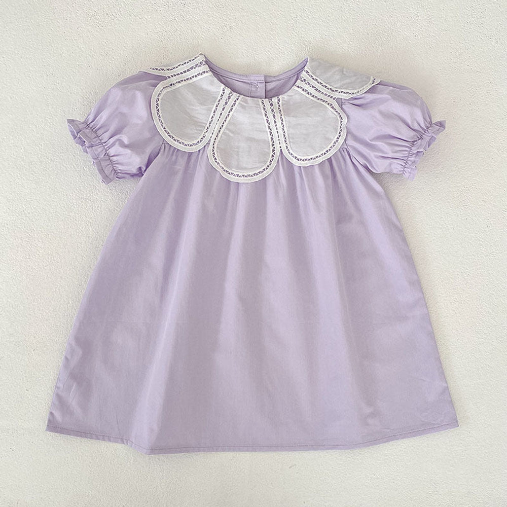 MyKids-USA® Design Girls Hollow Out Flower Collar Sleeveless Bodysuit or Short Sleeves Dress – Sister Matching