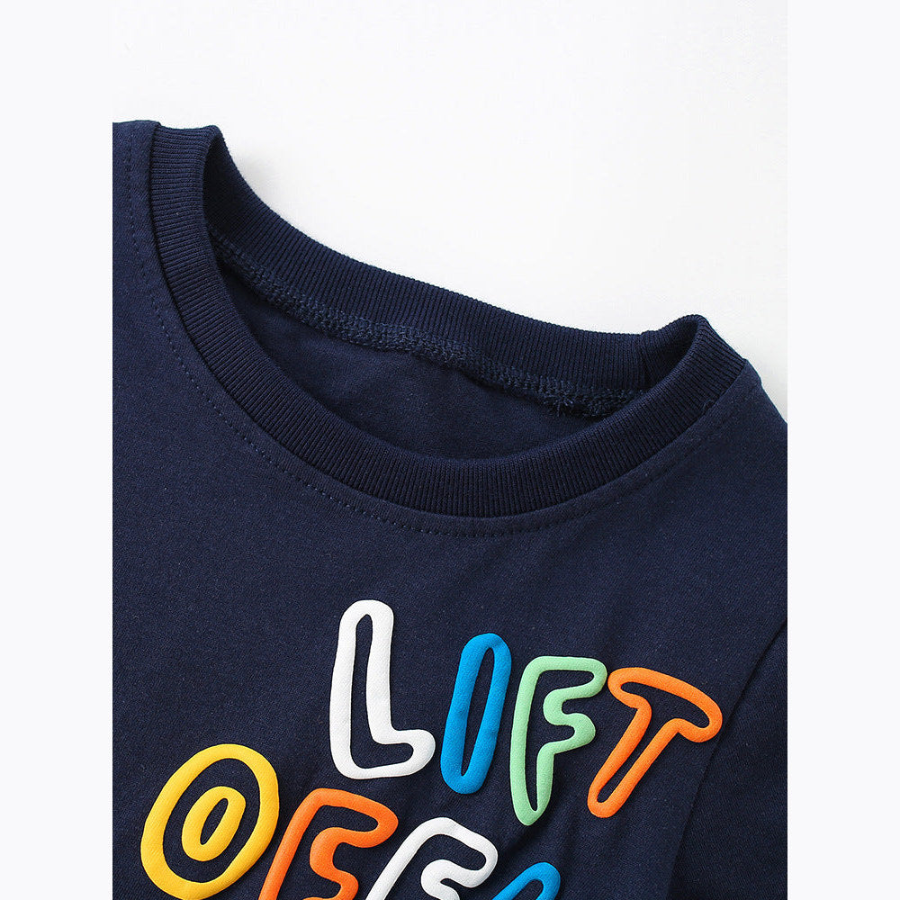 MyKids-USA® Boys’ Cartoon and Letters Pattern T-shirt
