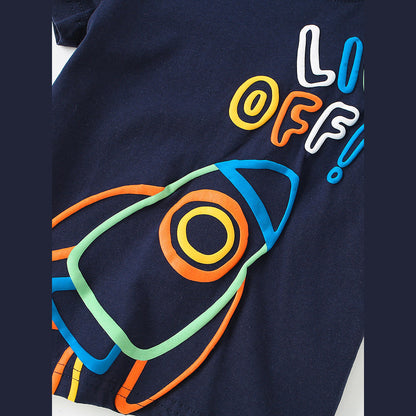 MyKids-USA® Boys’ Cartoon and Letters Pattern T-shirt