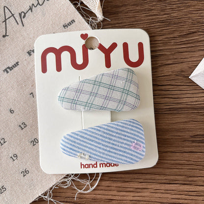 MyKids-USA® Collection of Plaid and Striped Pattern Hair Clips