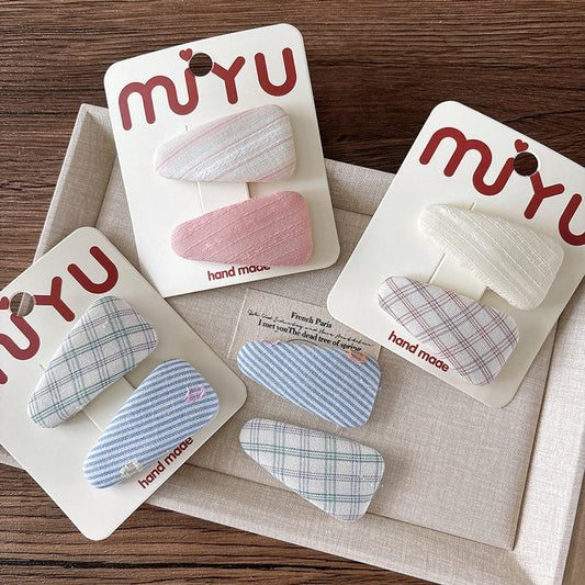 MyKids-USA® Collection of Plaid and Striped Pattern Hair Clips