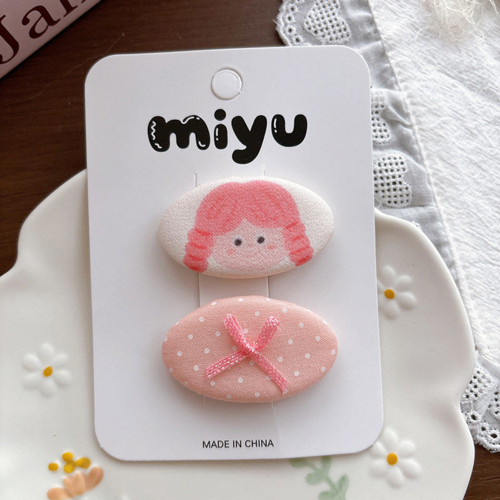 MyKids-USA® Collection of Cartoon and Flowers Pattern Hair Clips