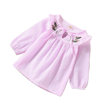 MyKids-USA Girl Embroidery Pattern Long Sleeve T-Shirt