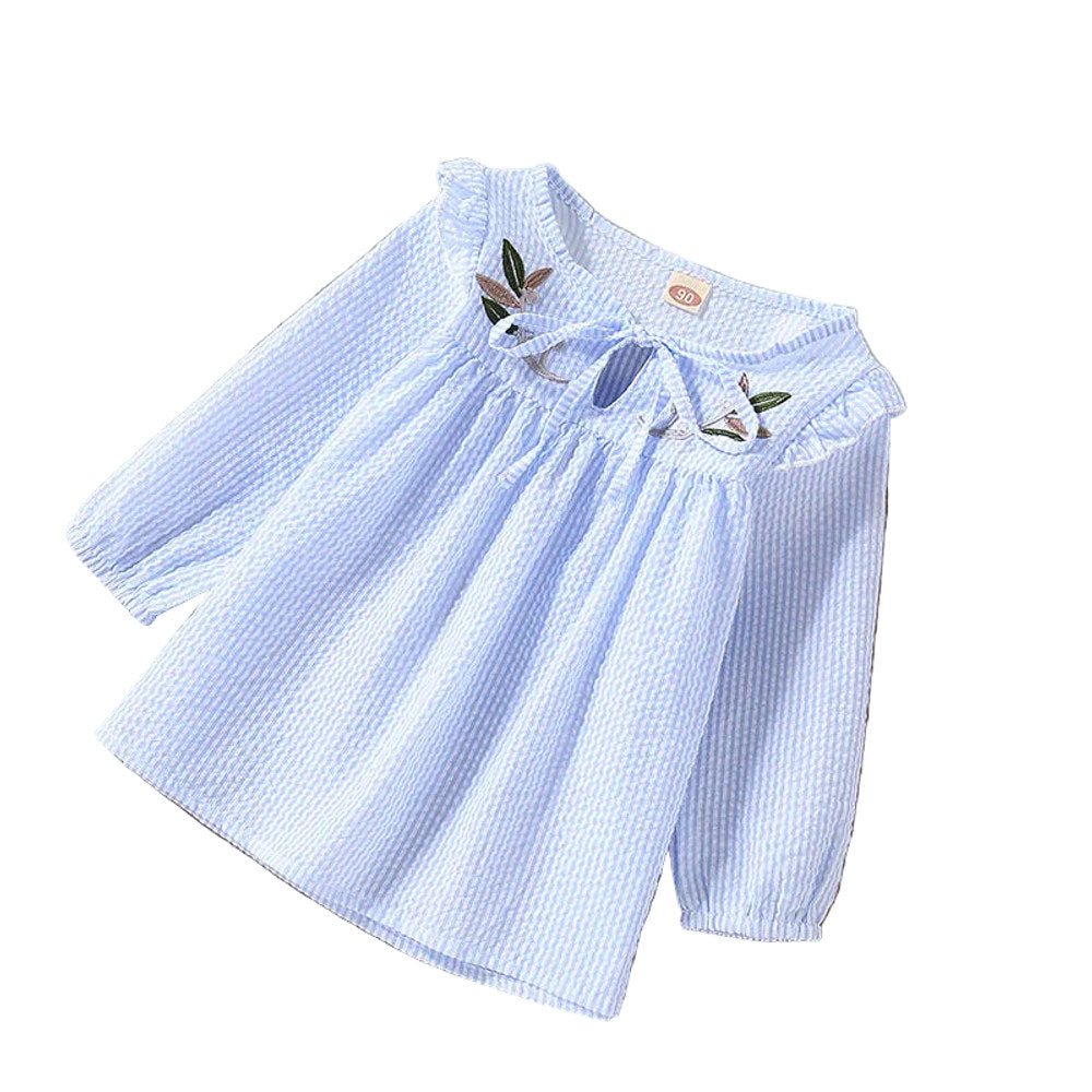 MyKids-USA Girl Embroidery Pattern Long Sleeve T-Shirt