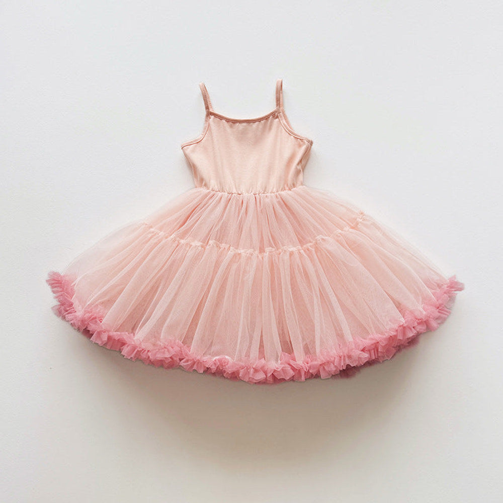 MyKids-USA® Baby Girls Sleeveless Plain Tulle Patchwork Dress