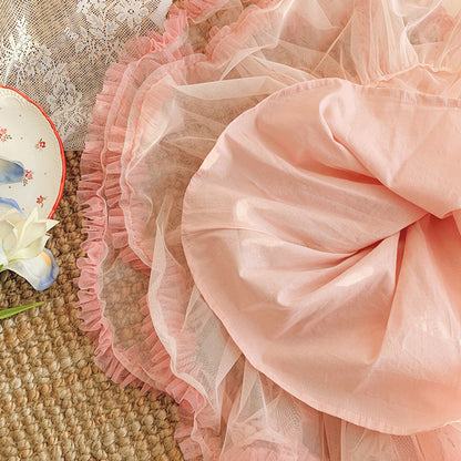 MyKids-USA® Baby Girls Sleeveless Plain Tulle Patchwork Dress