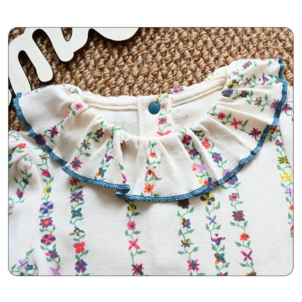 MyKids-USA® Baby Girls Short Sleeves Flowers Pattern Bodysuit