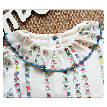 MyKids-USA® Baby Girls Short Sleeves Flowers Pattern Bodysuit