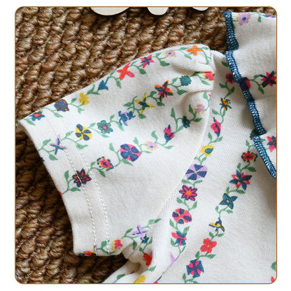 MyKids-USA® Baby Girls Short Sleeves Flowers Pattern Bodysuit