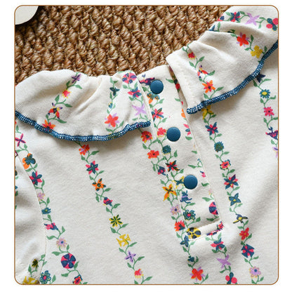 MyKids-USA® Baby Girls Short Sleeves Flowers Pattern Bodysuit