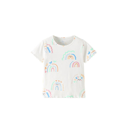MyKids-USA® Girls’ Cartoon Pattern T-shirt in European and American Style