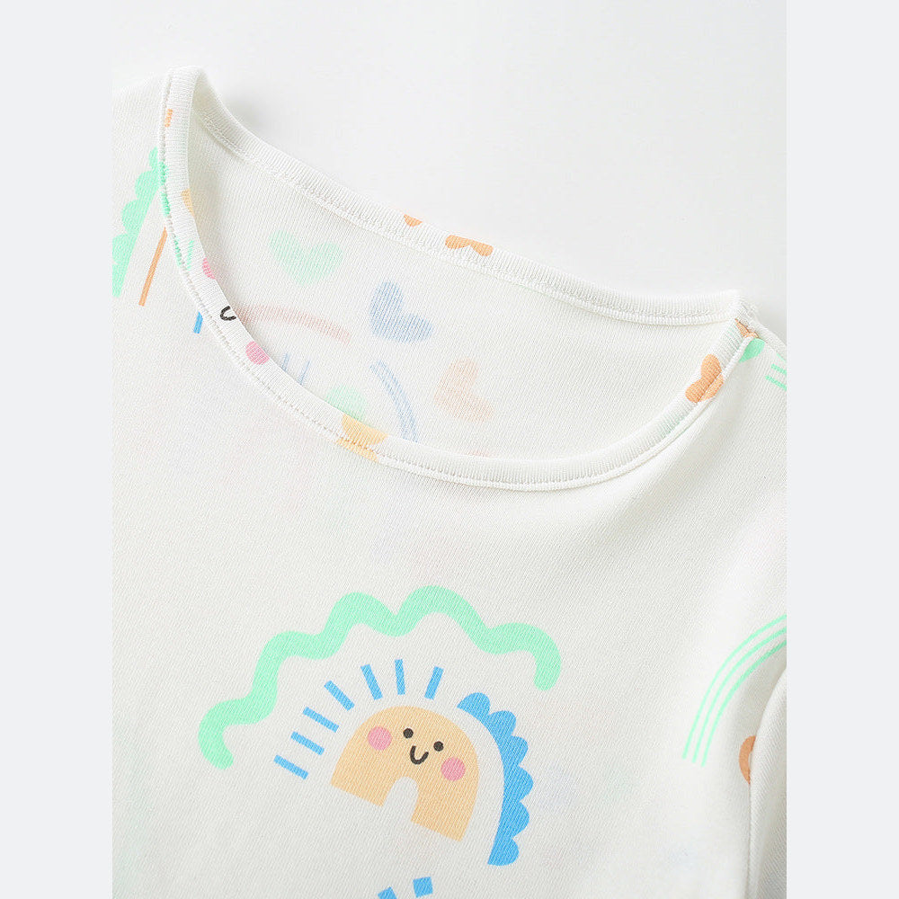 MyKids-USA® Girls’ Cartoon Pattern T-shirt in European and American Style