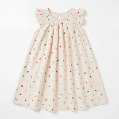 MyKids-USA® Baby Girls Fly Sleeves Floral Pattern Dress