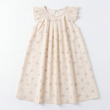 MyKids-USA® Baby Girls Fly Sleeves Floral Pattern Dress