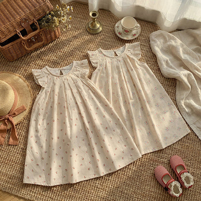 MyKids-USA® Baby Girls Fly Sleeves Floral Pattern Dress