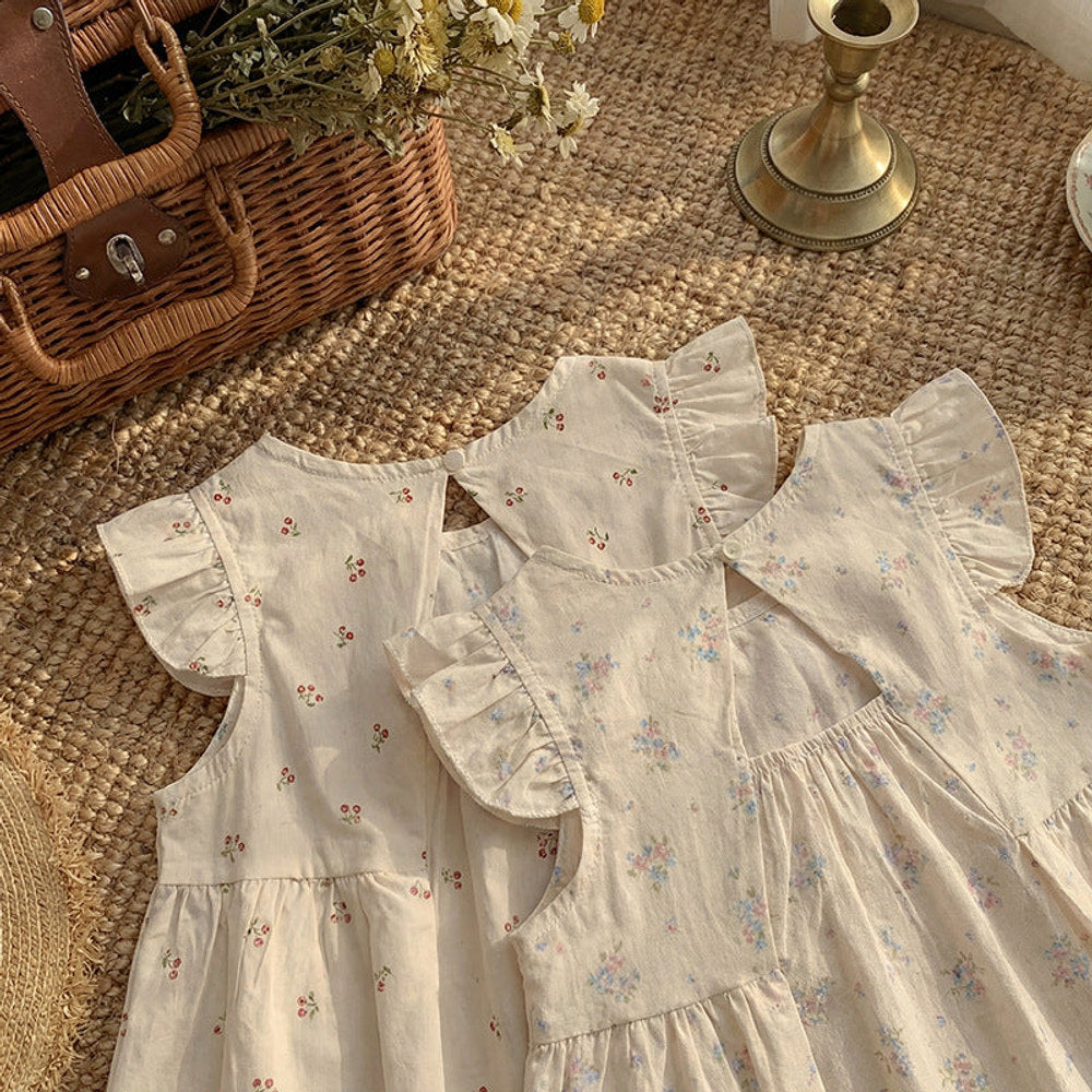 MyKids-USA® Baby Girls Fly Sleeves Floral Pattern Dress