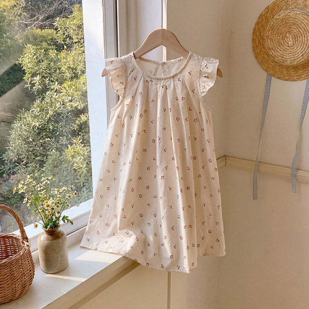 MyKids-USA® Baby Girls Fly Sleeves Floral Pattern Dress